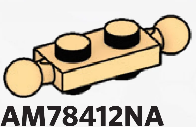 Plate 1 x 2 studs on top & bottom, medium ball joints on ends
