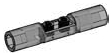 Connector 6L Pin Hole on each end 2 studs in center in Clear, Smoky (Translucent)