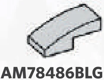 Brick 1 x 1 x 2 two-thirds height with curved slope in Gray, Dull