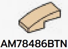 Brick 1 x 1 x 2 two-thirds height with curved slope in Sand, Dark
