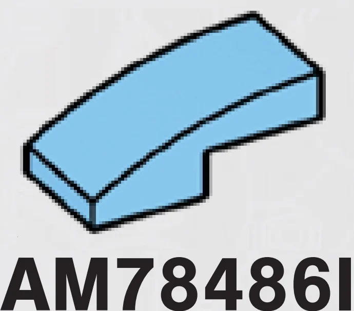 Slope 1 x 1 x 2 two-thirds height with curved slope in Blue, Deep Pastel