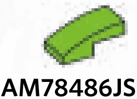 Brick 1 x 1 x 2 two-thirds height with curved slope in Green, Lime