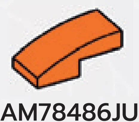 Brick 1 x 1 x 2 two-thirds height with curved slope in Orange, Smoky