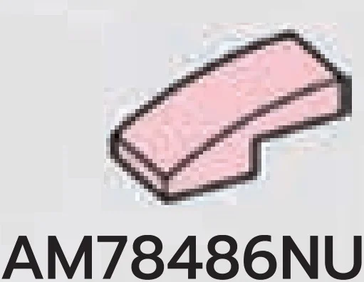 Slope 1 x 1 x 2 two-thirds height with curved slope in Pink, Pale