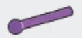 Connector: medium ball joint on long pin in Purple, Dark (Translucent)
