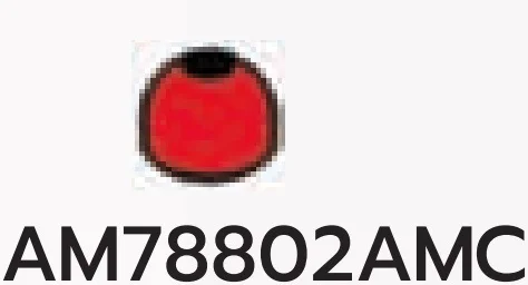 Brick 1 x 1 dome with with hole in Red, Flame