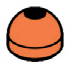 Brick 1 x 1 dome with with hole in Orange, Bright