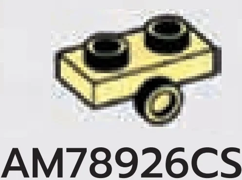 Bracket Plate 1 x 2 with one stud on side in Yellow, Pastel