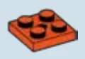 Plate 2 x 2 round with small descending socket beneath
