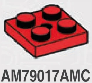 Plate 2 x 2 round with small descending socket beneath in Red, Flame