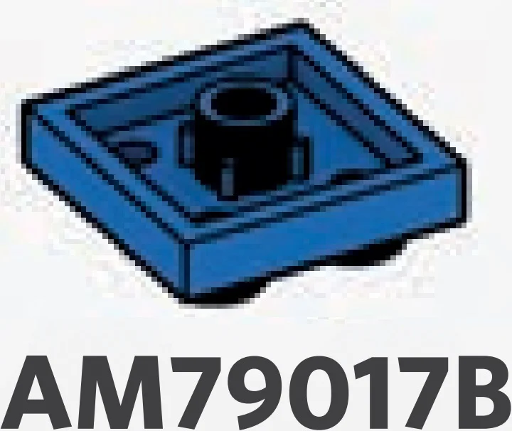 Plate 2 x 2 round with small descending socket beneath in Blue