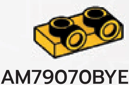 Bracket Plate 1 x 2 with two studs on side, ascending in Yellow, Lemon