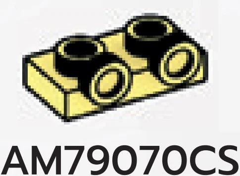 Bracket Plate 1 x 2 with two studs on side, ascending in Yellow, Pastel