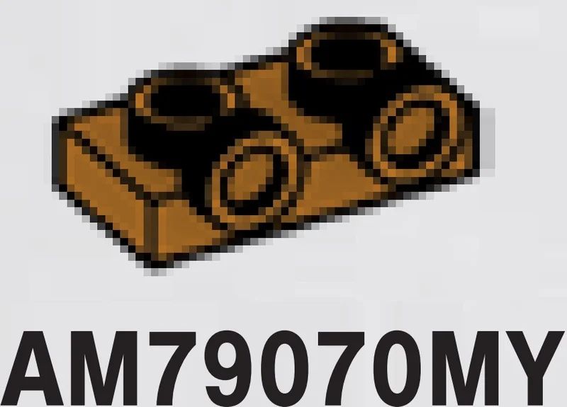 Bracket Plate 1 x 2 with two studs on side, ascending in Brown, Milk Chocolate