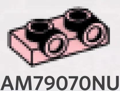 Bracket Plate 1 x 2 with two studs on side, ascending in Pink, Pale