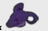 Body part: skull, ram in Purple, Byzantium (Metallic)