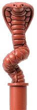 Creature, complete: snake, rearing cobra with flared hood in Red, Brick