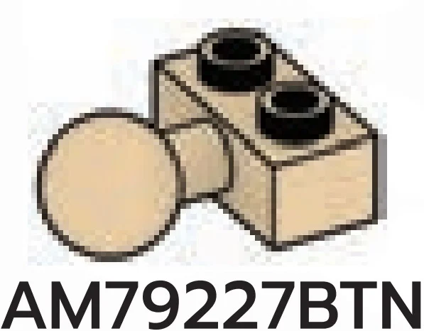 Brick 1 x 2 two-thirds-height with medium ball joint in Sand, Dark