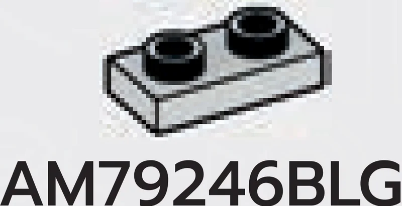 Plate 1 x 2 with hollow studs in Gray, Dull