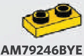 Plate 1 x 2 with hollow studs in Yellow, Lemon
