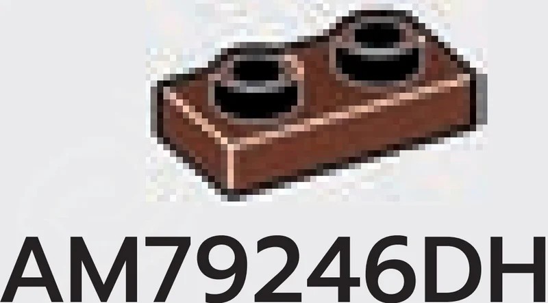 Plate 1 x 2 with hollow studs in Brown