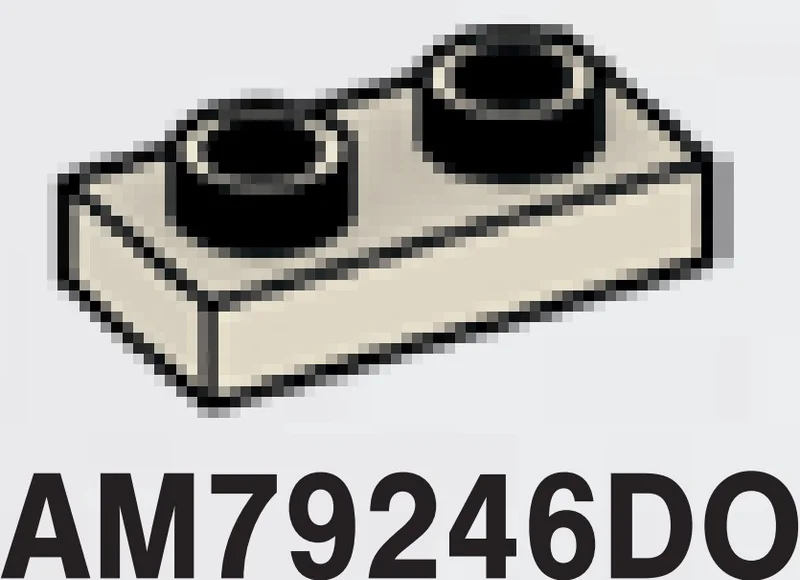 Plate 1 x 2 with hollow studs in Gray