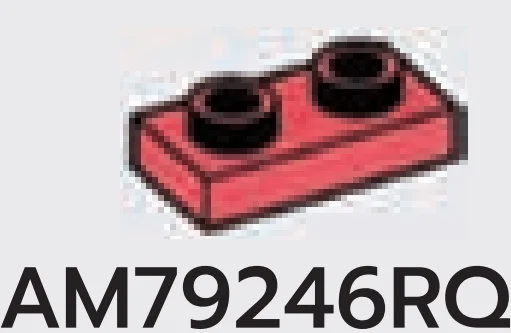 Plate 1 x 2 with hollow studs in Pink, Rich