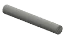 Bar 3 studs long, slightly rounded ends in Gray, Steel
