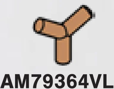 Connector: pin, triple, triangular in Brown, Light Nougat