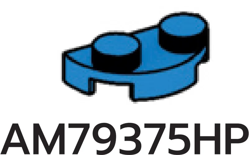 Plate 1 x 2 half-round in Blue, Spanish