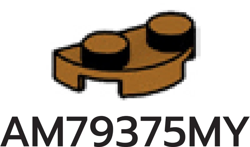 Plate 1 x 2 half-round in Brown, Milk Chocolate