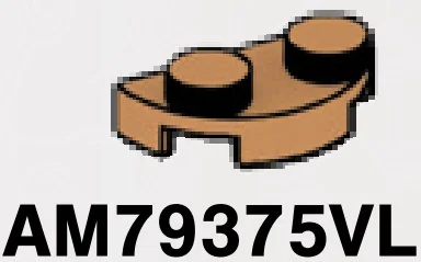 Plate 1 x 2 half-round in Brown, Light Nougat