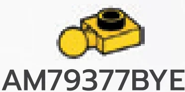 Plate 1 x 1 with small ball joint in Yellow, Lemon