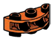 Brick 1 x 3 half-round, two-thirds height w/ 2 ball joint sockets in Orange, Smoky