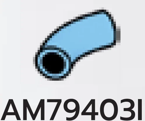 Connector: pipe, small 3 studs long, curved in Blue, Deep Pastel