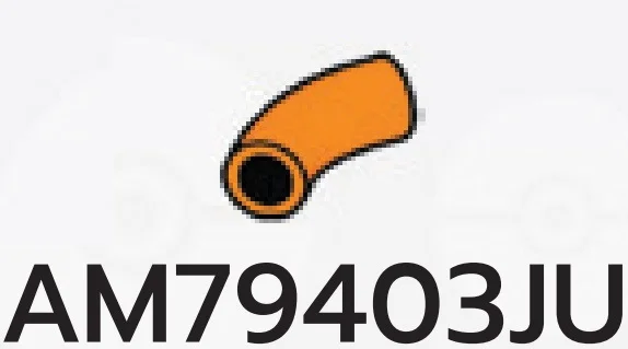 Connector: pipe, small 3 studs long, curved in Orange, Smoky