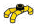 Connector: pin, small, triple cluser with single stud on top in Yellow, Lemon