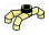 Connector: pin, small, triple cluser with single stud on top in Yellow, Pastel