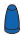 Cone 1 x 1.33 x 1 with parabolic slope and rounded top in Blue