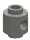 Brick 1 x 1 round, male:male connector with hole in side in Yellow, Pastel