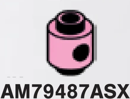 Brick 1 x 1 round, male:male connector with hole in side in Pink, Rose