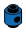 Brick 1 x 1 round, male:male connector with hole in side in Blue