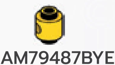 Brick 1 x 1 round, male:male connector with hole in side in Yellow, Lemon