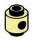 Brick 1 x 1 round, male:male connector with hole in side in Yellow, Pastel