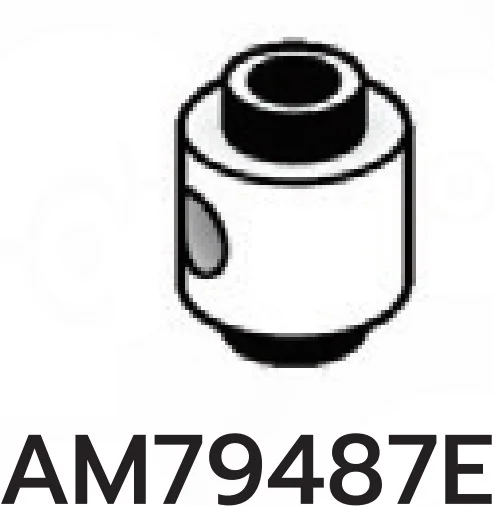 Brick 1 x 1 round, male:male connector with hole in side in White