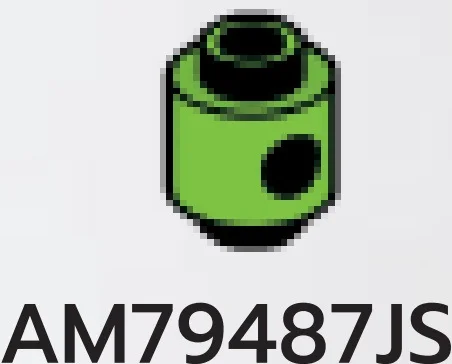 Brick 1 x 1 round, male:male connector with hole in side in Green, Lime