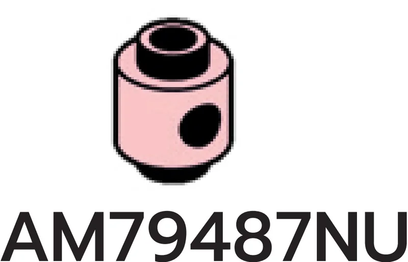 Brick 1 x 1 round, male:male connector with hole in side in Pink, Pale