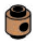 Brick 1 x 1 round, male:male connector with hole in side in Brown, Light Nougat