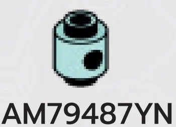 Brick 1 x 1 round, male:male connector with hole in side