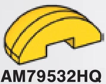 Brick 2 x 1 x 3 round half-dome in Yellow, Dark
